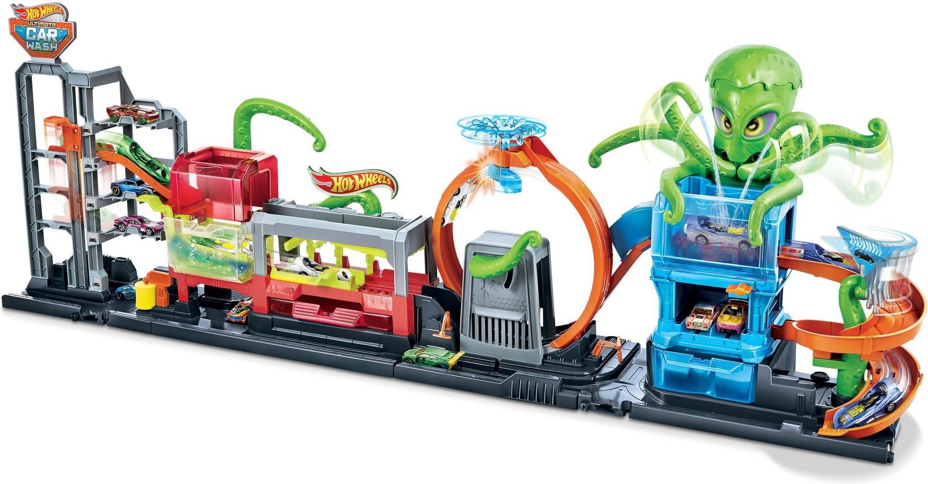 Hot Wheels City zestaw CR Megamyjnia Atak Ośmiornicy GTT96 - zdjęcie 2 Hot Wheels City zestaw CR Megamyjnia Atak Ośmiornicy GTT96