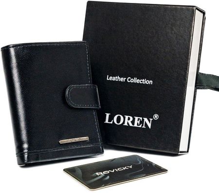 Etui na karty banknotówka czarna Loren CRM 70 05 BL B.RFID