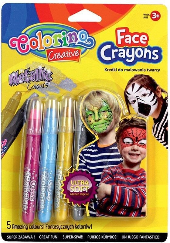 Zdjęcie Colorino Kredki Do Malowania Twarzy 5Szt Na Blistrze Metallic Kids 80054Ptr - Bochnia