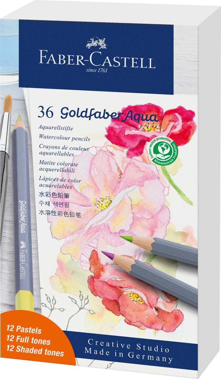 Crayons Aquarelle Goldfaber - Boîte De 36 Couleurs - Qualité Artistique - Loisirs Créatifs