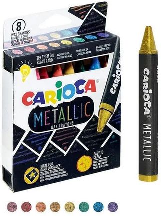 Carioca Kredki Świecowe Metaliczne 8 Kolorów
