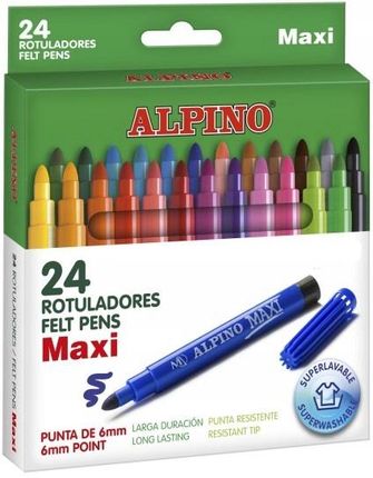 Alpino Zmywalne Flamastry 24 Kolory Maxi