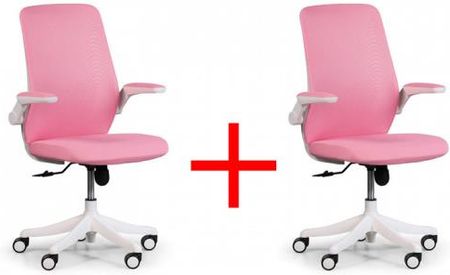 B2B Partner Krzesło Biurowe Z Siatkowanym Oparciem Butterfly 1+1 Gratis Różowa