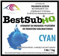 BESTSUB 1L TUSZ SUBLIMACYJNY CYAN BEST SUB HQ