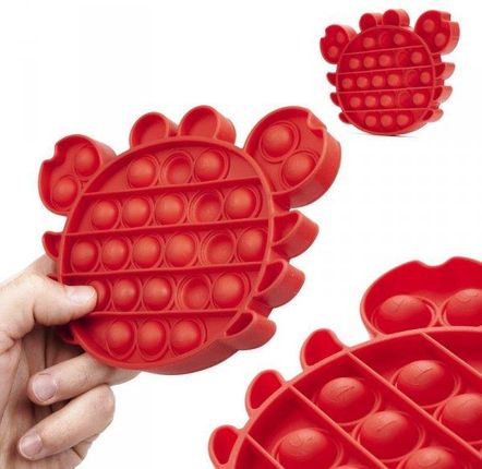 Zabawka Sensoryczna Push Bubble Pop Fidget Toy Krab Czerwony