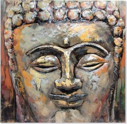 Dekodonia Obraz Buda Drewno Metal Orientalny Budda (80 X 80 7 Cm) 8026334
