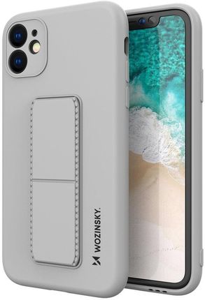 Wozinsky Kickstand Case elastyczne silikonowe etui z podstawką iPhone 11 Pro Max szary