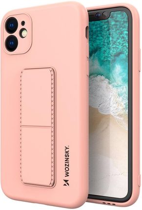 Wozinsky Kickstand Case elastyczne silikonowe etui z podstawką iPhone 11 Pro Max różowy