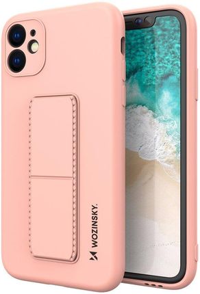 Wozinsky Kickstand Case elastyczne silikonowe etui z podstawką iPhone 12 mini różowy
