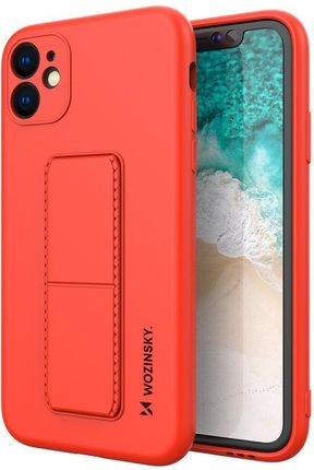 Wozinsky Kickstand Case elastyczne silikonowe etui z podstawką iPhone 12 czerwony