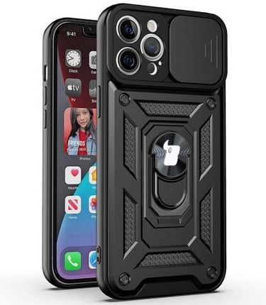 Etui Bizon Case CamShield Ring iPhone 12 Pro Max, czarne