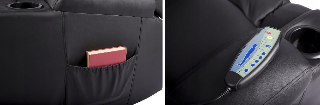Mebel Elite Fotel Rozkładany Z Funkcją Masażu Box Czarny