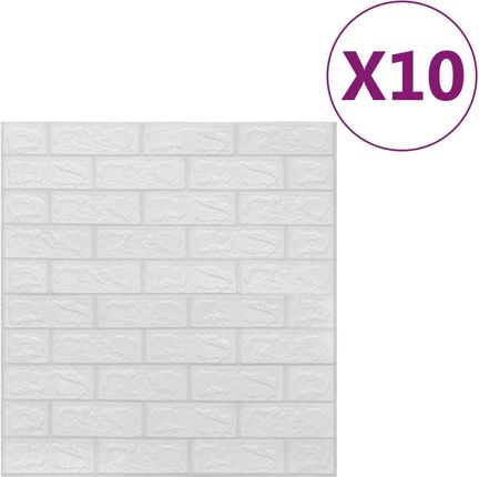 vidaXL Panele 3D Z Imitacją Cegły Samoprzylepne 10 Szt. Białe (150718)
