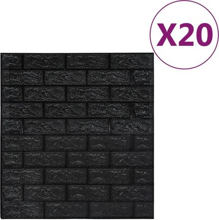 Vidaxl Panele 3D Z Imitacją Cegły Samoprzylepne 20 Szt. Czarne (150725)