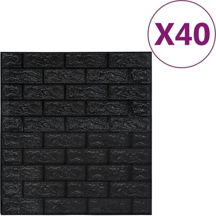 Vidaxl Panele 3D Z Imitacją Cegły Samoprzylepne 40 Szt. Czarne (150726)