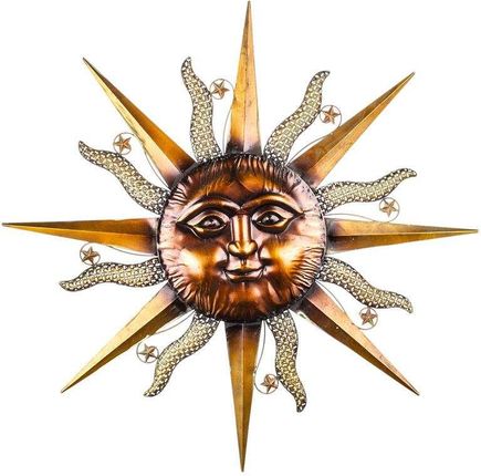 Art-Pol Dekoracja Ścienna Duże Złote Słońce Metalowe 90X90