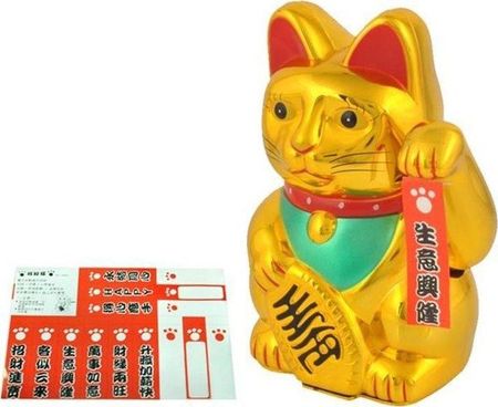 ISO Maneki neko japoński kot szczęścia bogactwa złoty uniwersalny
