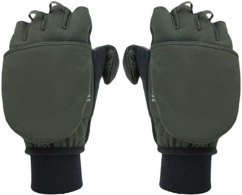Sealskinz Windproof Cold Weather Convertible Mitten Olive Green Black