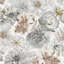 Zdjęcie SINTRA TAPETA 3D KWIATY SZARY BIAŁY KREM BEŻ BRĄZ ŻÓŁTY - Środa Wielkopolska