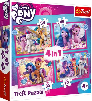Trefl Puzzle 4W1 Kolorowe Kucyki Pony 34375