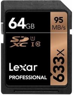Lexar 64GB 633x Professional SDXC UHS-1 U3 V30 (LSD64GCB633)