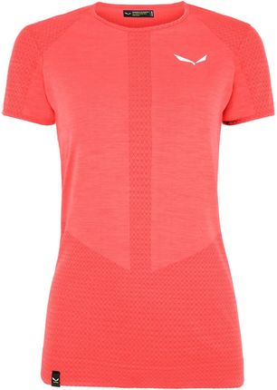 KOSZULKA TECHNICZNA DAMSKA SALEWA ZEBRU MEDIUM WARM AMR - FLUO CORAL