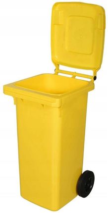 Kosz Na Śmieci 120 L Żółty Odpady Plastikowe I