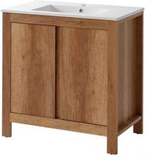 Domotechnika Szafka Z Umywalką Ceramiczną Classic Dąb 80cm Soft Close 11350