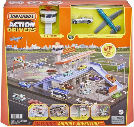 Mattel Matchbox Prawdziwe przygody lotnisko zestaw światła i dźwięk HCN34