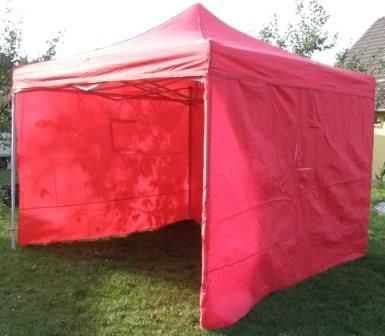 Namiot Ogrodowy Party Deluxe Nożycowy + Ściana Boczna 3x3m Czerwony
