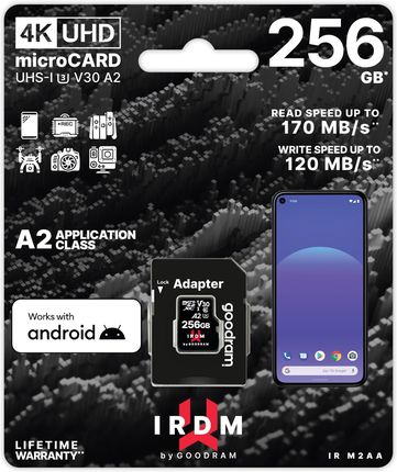IRDM by GOODRAM 256GB MICRO CARD UHS I U3 A2 + adapter (IR-M2AA-2560R12)