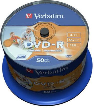 Płyta Verbatim DVD-R 4,7GB 16X do nadruku Printable Cake 50szt