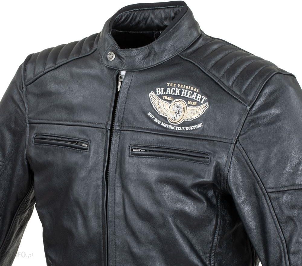 W Tec Męska Skórzana Kurtka Motocyklowa Black Heart Wings Leather Jacket  Czarny  L 22846L