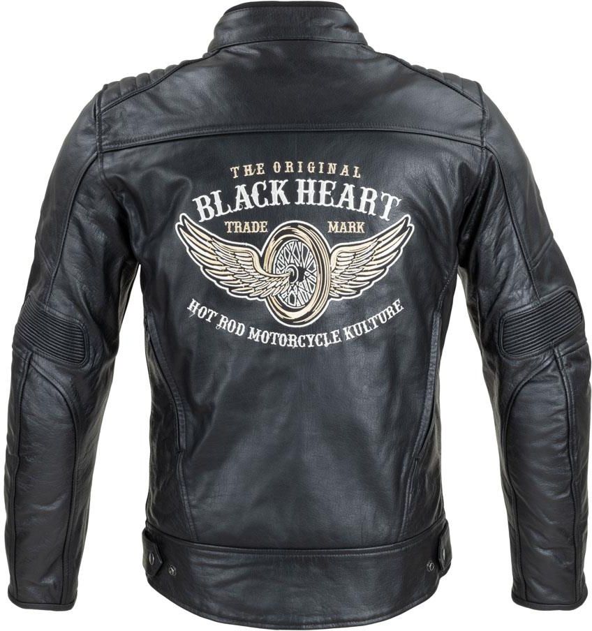 W Tec Męska Skórzana Kurtka Motocyklowa Black Heart Wings Leather Jacket  Czarny  L 22846L