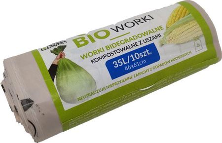 Biodegradowalne Worki Na Śmieci Z Uszami 35L 10Szt. Brązowe