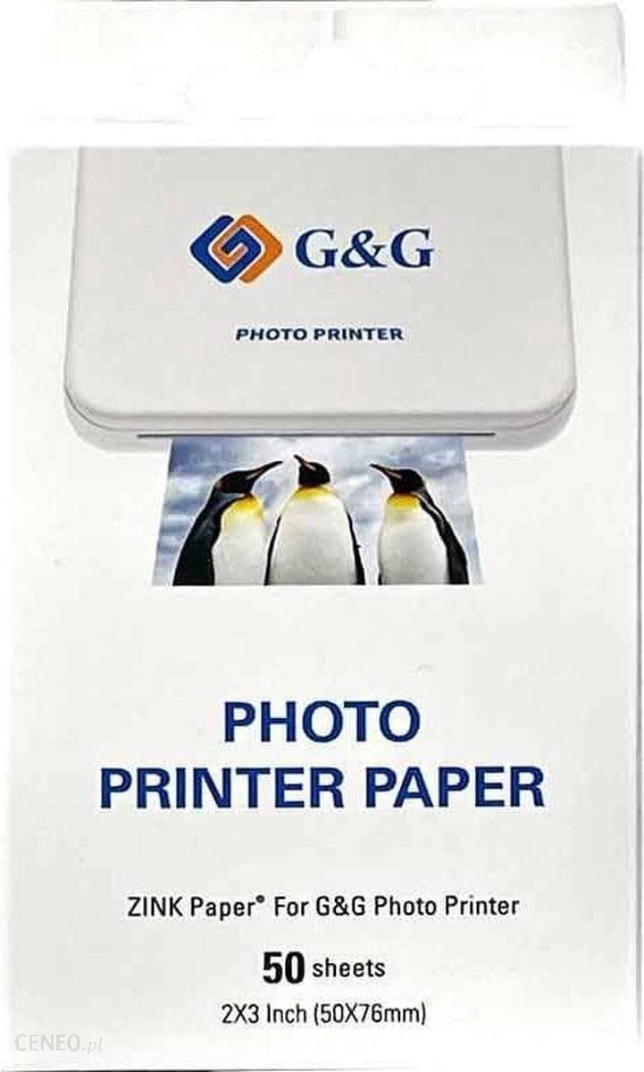 G&G Papier Fotograficzny Zink Gg-Zp023-50 Do Drukarek Canon Huawei Hp Polaroid Xiaomi 50 Mm X 76 Mm 50 Szt
