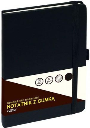 Notatnik Grand Z Gumką A5/80 Kartek 80G/Linia Okładka Czarna 150-1423