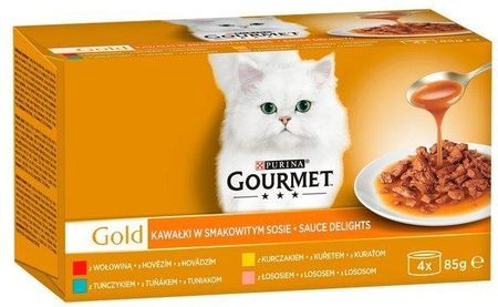 Gourmet Gold Sauce Delights Mokra Karma Dla Kota Mix Smaków 4X85G