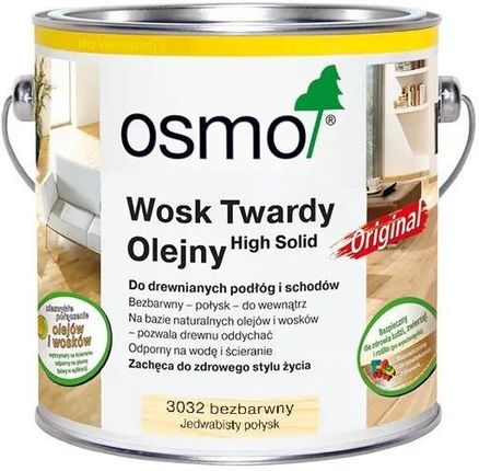 OSMO 3032 WOSK TWARDY OLEJNY JEDWABISTY POŁYSK BEZBARWNY 2,5 L