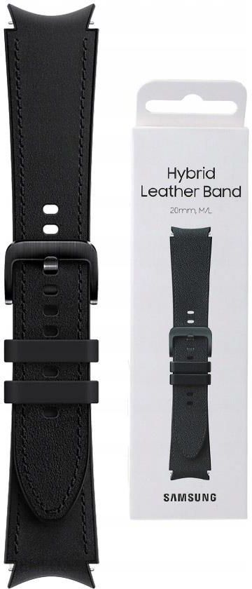 Samsung Hybrid Leather Band 20 mm M/L do Galaxy Watch4 Classic 46mm Czarny (ET-SHR89LBEGEU)