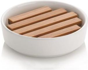 Kela Mydelniczka Ceramiczna Z Drewnem Bambudowaym Śred. 11 5 Cm