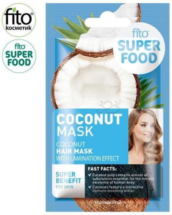 FITO SUPERFOOD maska do włosów efekt laminowania Kokosowa 20 ml