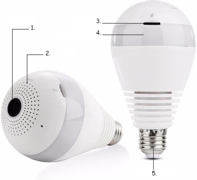 Camera Kamera Ip Żarówka Led 360 Audio Wifi (27993) - zdjęcie 5 Camera Kamera Ip Żarówka Led 360 Audio Wifi (27993)