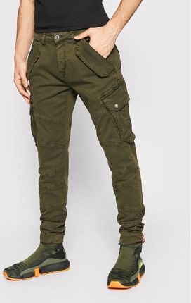 Alpha Industries Spodnie Materiałowe Combat 126215 Zielony Slim Fit