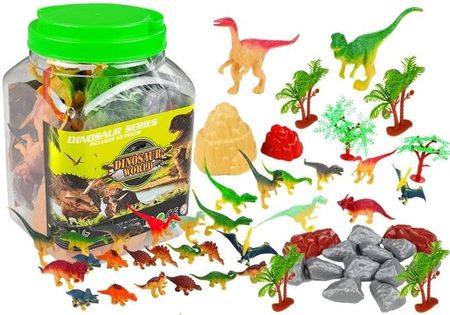 Leantoys Zestaw Dinozaurów W Słoiku + Akcesoria Diplodok