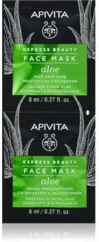 Apivita Express Beauty Aloe orzeźwiający maska nawilżająca do twarzy 2x8 ml