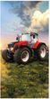 Ręcznik bawełniany 70x140 Traktor czerwony