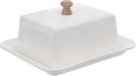 Maselniczka porcelanowa biała z pokrywką maselnica pojemnik na masło
