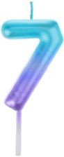 Zdjęcie Arpex Świeczka Cyferka Fioletowo-Niebieska Ombre 7 Siedem - Ślesin