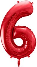 Zdjęcie Party Deco Balon Foliowy Cyfra 6 Czerwona 86Cm 1Szt - Kościan